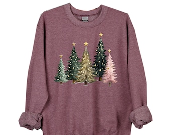 Christmas Trees Sweatshirt: Gildan Heavy Blend Crewneck
