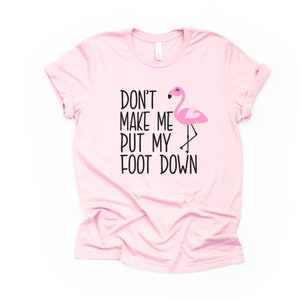Don't Make Me Put My Foot Down Shirt Cute Flamingo Lover Tee Don't Make Me Put My Foot Down Shirt Cute Flamingo Lover Tee