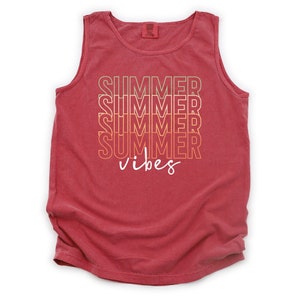 Summer Tank Top, Repeating Summer Vibes, Summer Echo, Cute Summer Vibes Design, Garment Dyed Comfort Colors unisex tank top, 3x tank