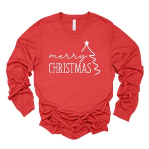 Merry Christmas Tree Long Sleeve Shirt: Unisex Holiday Tee