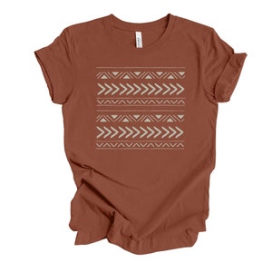Tribal Boho Tee, Tribal Stripes, Boho Stripes, Unique Design on premium Bella + Canvas unisex shirt, 4 color choices, plus sizes available