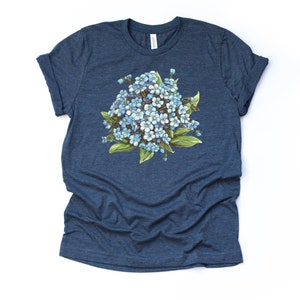 Forget Me Not Flowers Tee, Pretty Forget Me Not Flowers Bouquet Design, premium unisex shirt, 3 color choices, 3x flowers, 4x flowers
