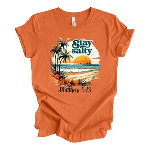 Christian Tee, Stay Salty, Matthew 5:13, Stay Salty Ocean design, premium unisex shirt, 3 color choices, 2X, 3X jesus, 4X jesus, plus size