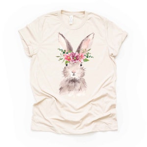 Beautiful Watercolor Bunny, Easter Rabbit with Flowers Design, premium unisex shirt, 3 color choices, 3x Easter, 4x Easter, plus sizes