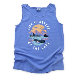 Lake Life Tank Top: Garment Dyed Comfort Colors Boating Shirt
