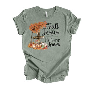 Christian Fall Tee, Jesus Cross Design, Unisex Shirt