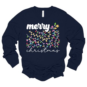 Chemise à manches longues Christmas Lights : T-shirt unisexe Joyeux Noël