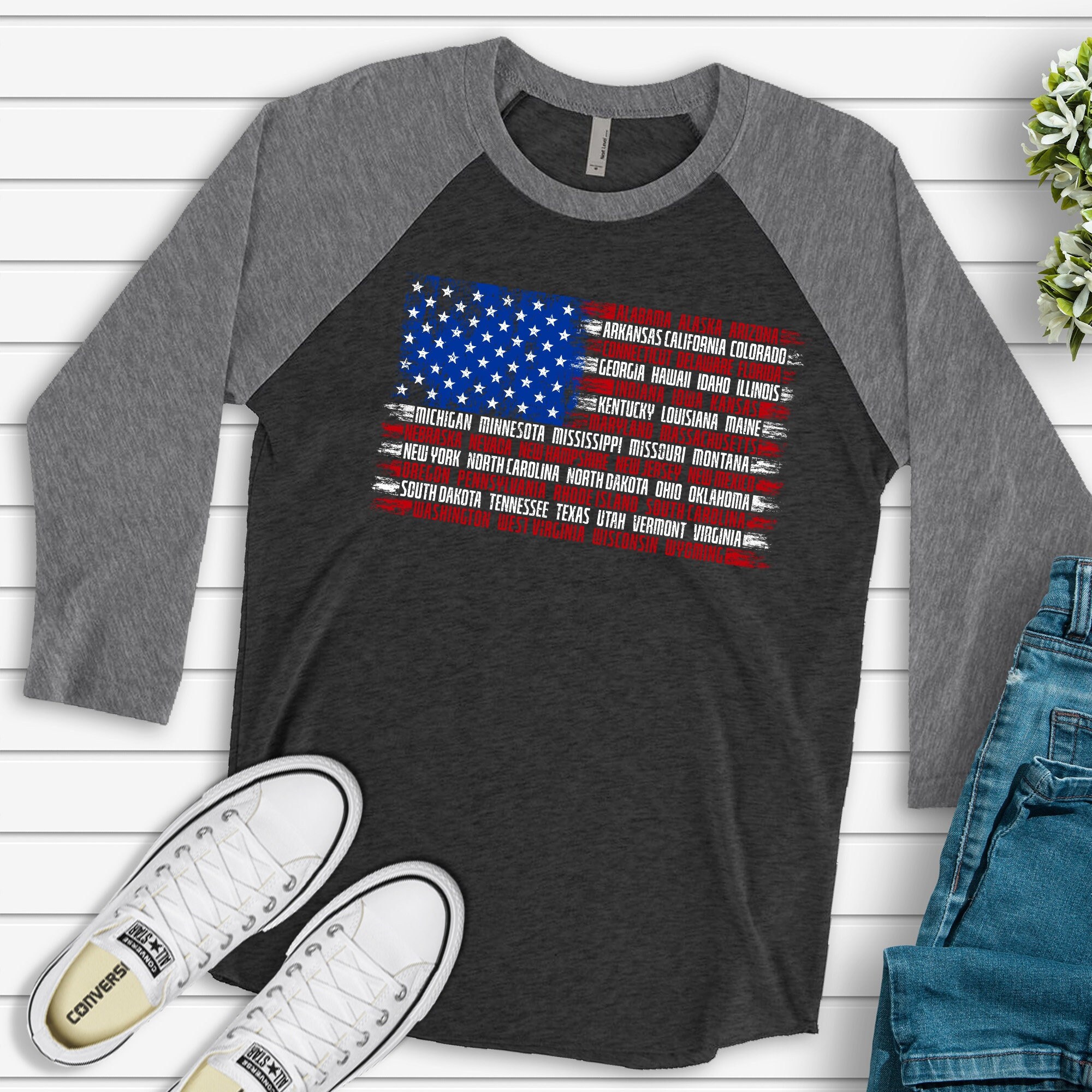 California Star Flag Raglan Sweatshirt California Star Flag Raglan Sweatshirt