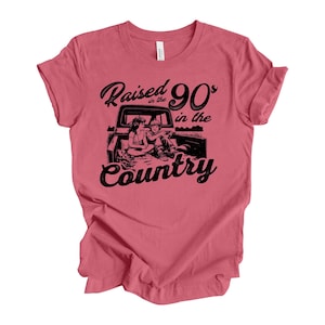 Gen X Shirt, Raised in 90s, Riding in Back of Pickup Truck, 90s Kid Design, premium unisex shirt, 6 color choices, 3x 90s Kid, 4x 90s Kid