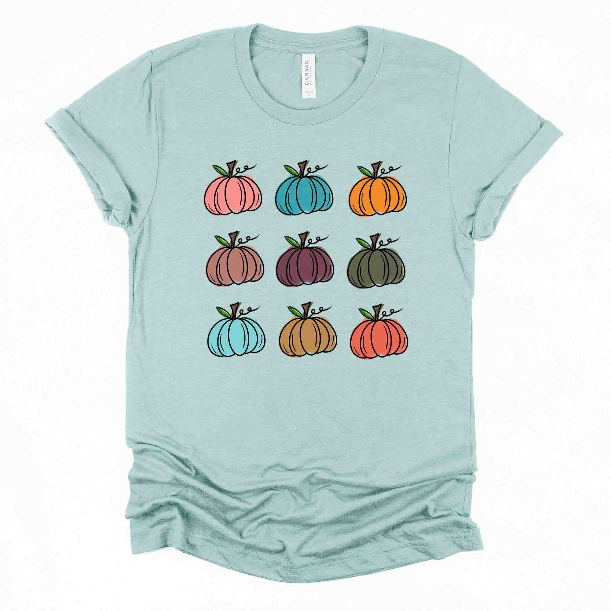 Retro Fall, Super Fun Pumpkins in Rows, Colorful Pumpkins Design on Premium  Unisex Shirt, 3 Color Choices, 3x Fall, 4x Fall, Plus Sizes - Etsy