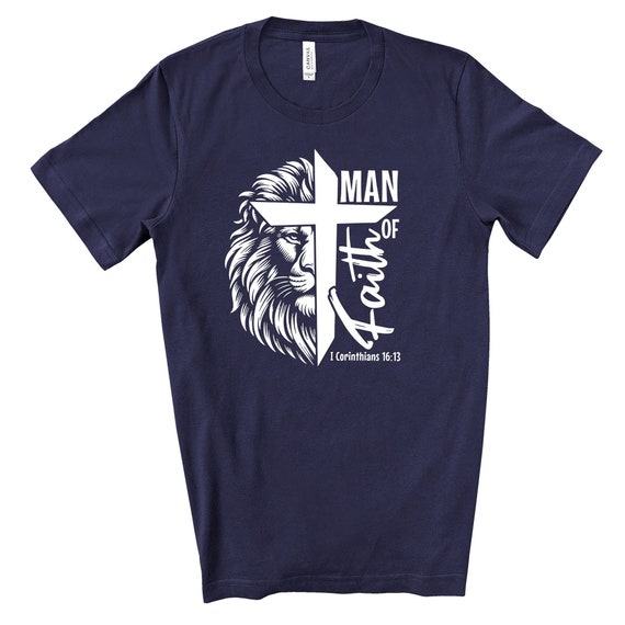 Man of Faith Colorful Cross Christian T Shirt Man of Faith Colorful Cross Christian T Shirt