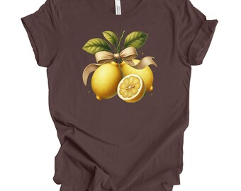 Lemon Bow Graphic Tee, Coquette Style Unisex Shirt