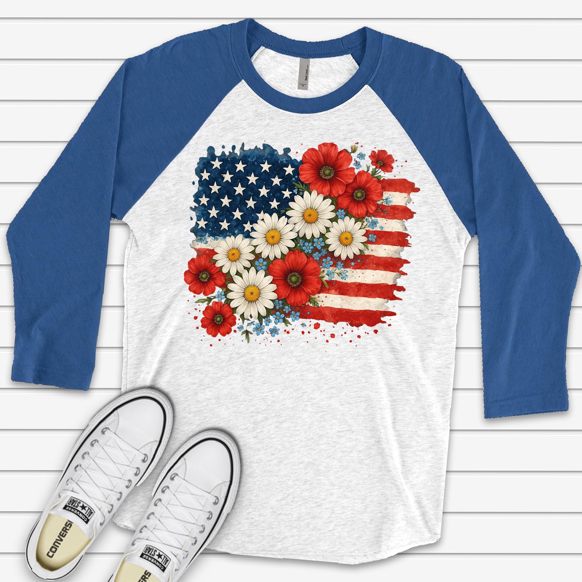 Women's Plus Size Patriotic T-Shirt - Red White & Blue American Flag Cropped Top (3XL Plus) - View #5