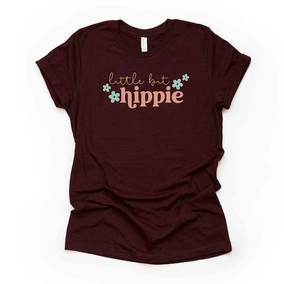 Little Bit Hippie Tee, Floral Design, Unisex Shirt, Bella Canvas