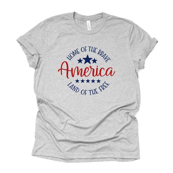 Patriotic Tee America Home of the Brave 