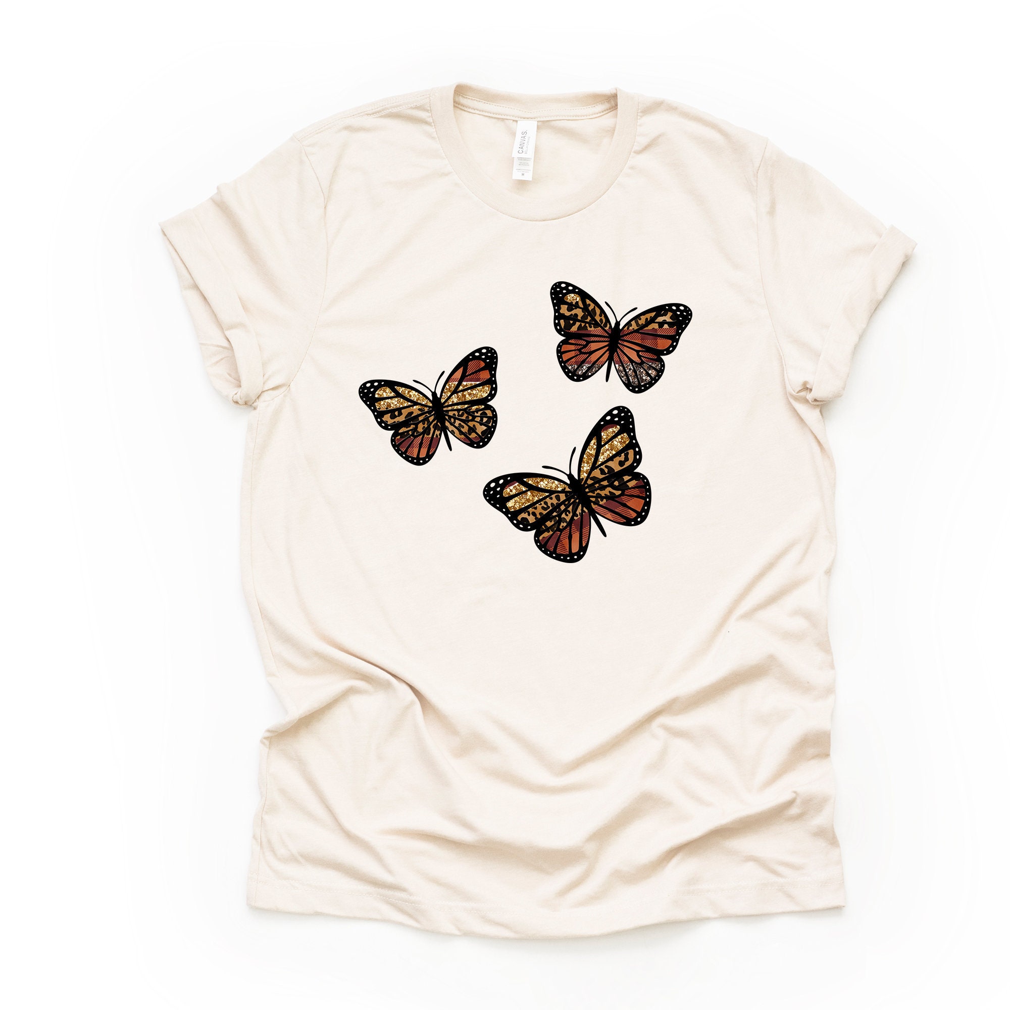 Butterfly Shirt Three Beatiful Monarch Butterflies Design on - Etsy UK