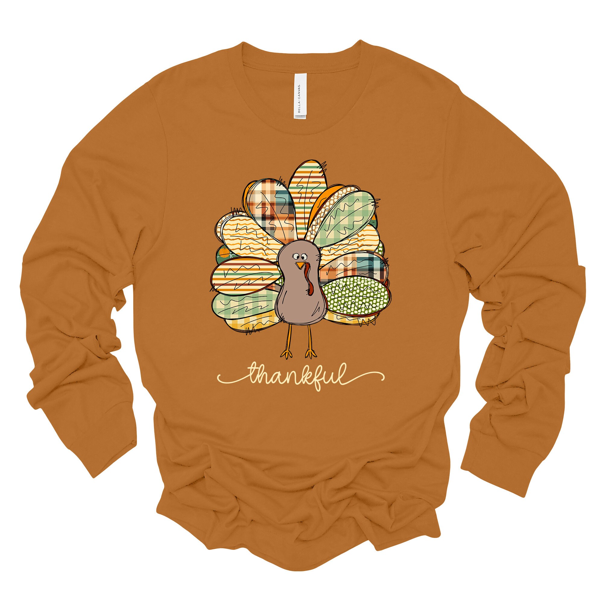 Women's Thanksgiving Long Sleeve T-Shirt - 'Always Something To Be Thankful For' Funny Graphic Tee (XX-Large, Grey)