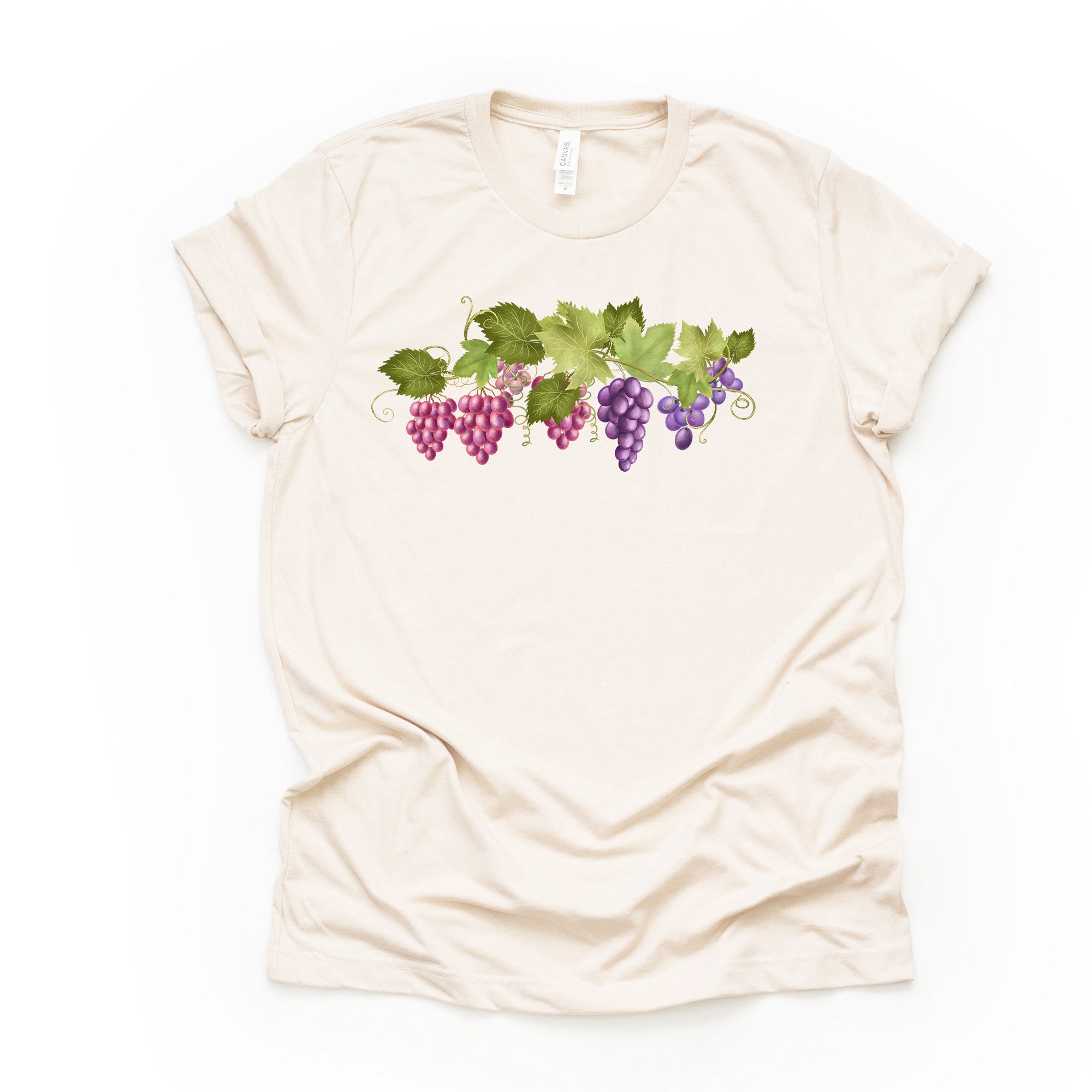 Grapes on a Vine T-shirt: Purple & Red Grape Design - Etsy