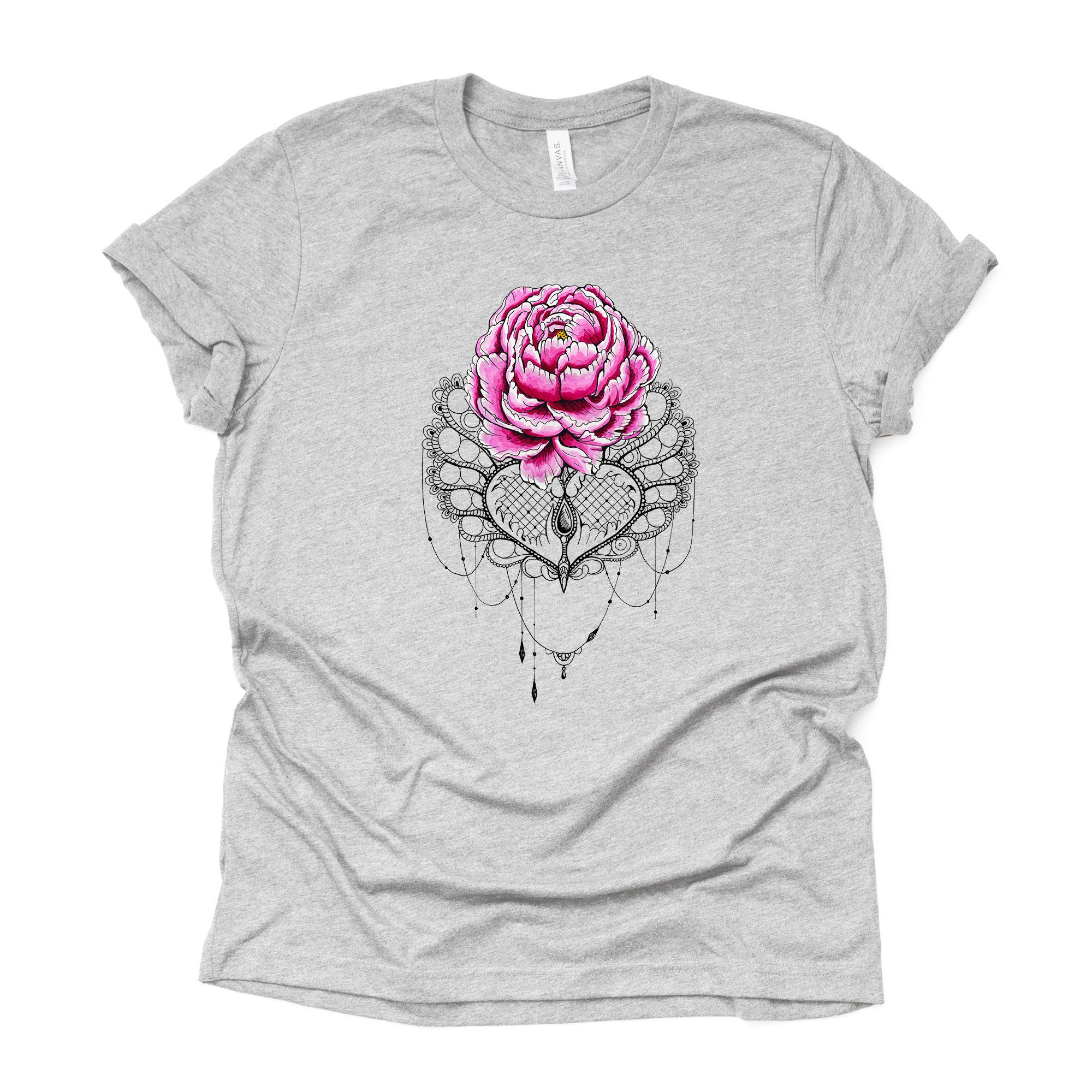 Gorgeous Pink Rose and Mandala Watercolor Pink Rose Mandala | Etsy