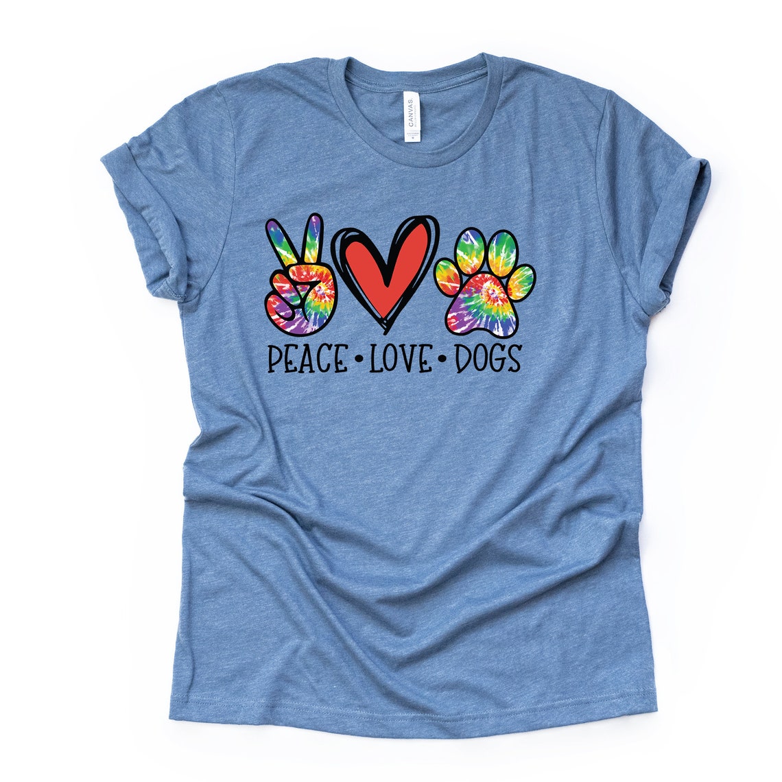 Dog Shirt Peace Love Dogs PEACE LOVE DOGS Tie Dye Design Etsy