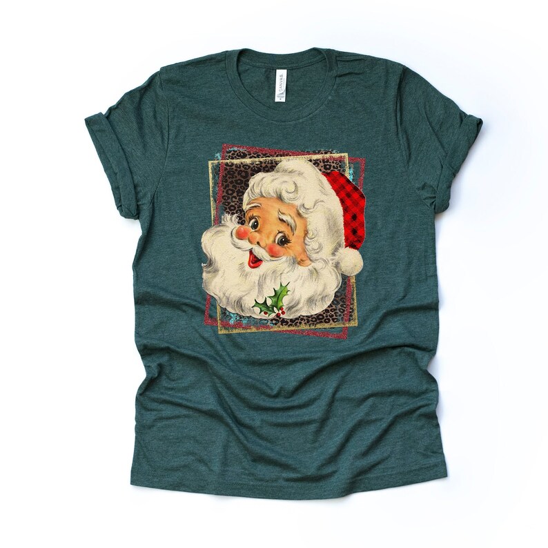 Christmas Tee Old Fashioned Santa Claus Retro Santa Claus image 1