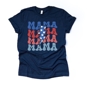 Patriotic Mama Lightning Bolt Tee: Unisex Bella Canvas Shirt