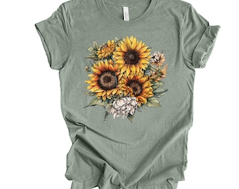 Sunflower Bouquet Shirt, Unisex Bella Canvas Shirt
