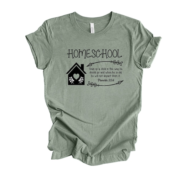 Christian Homeschool Mom Tee - Proverbs Design - Bella Canvas Shirt