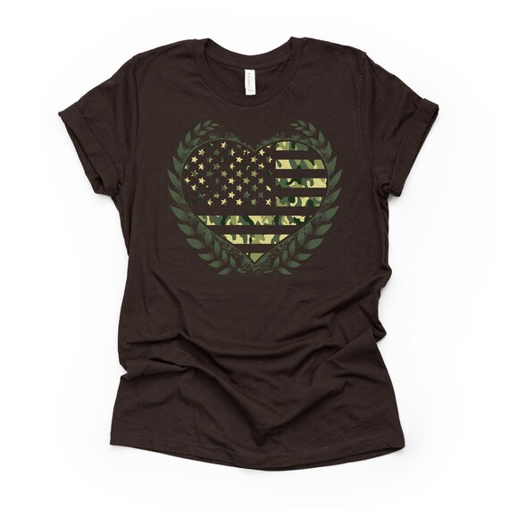 Green Camo Heart Proud Army Camo Heart 