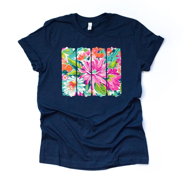 Floral Brush Strokes Unisex Shirt, Summer Flowers Graphic Tee