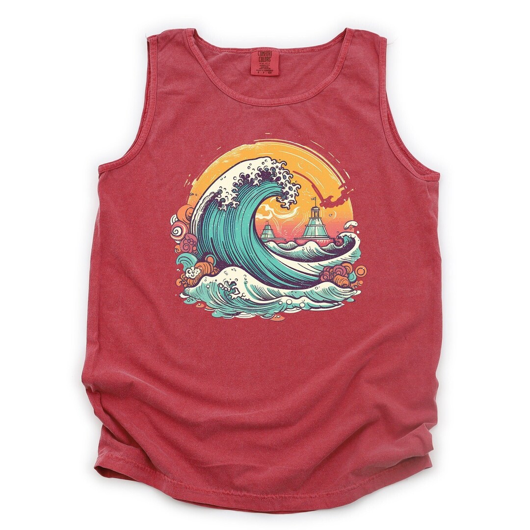 Summer Tank Top, Waves in the Ocean, Beach and Ocean Waves, Beach ...