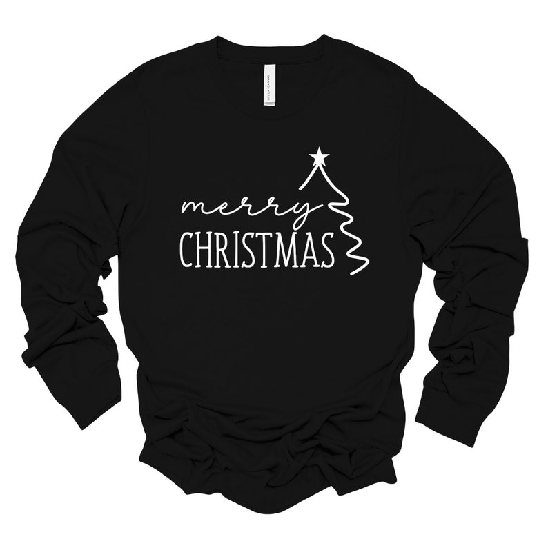 Merry Christmas Tree Long Sleeve Shirt: Unisex Holiday Tee - Etsy