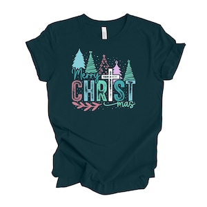 Camiseta con cruz de Feliz Navidad: Camiseta cristiana unisex