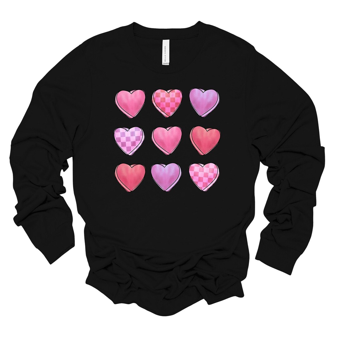 Long Sleeve Striped Red Heart Tee main image 0