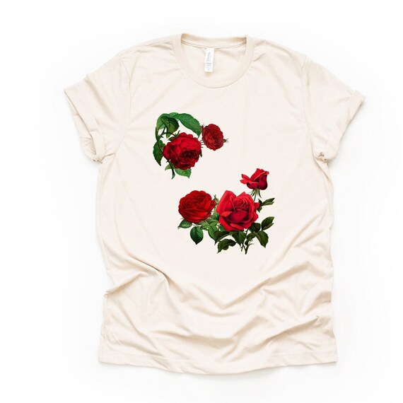 Red Roses Tee Pretty Red Roses Design Premium Unisex Shirt 3