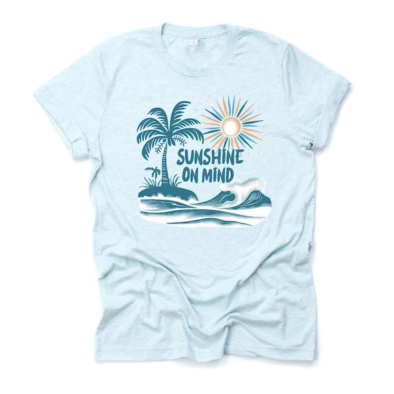 Summer Beach Tee: Sunshine Palm Tree Graphic, Unisex Shirt