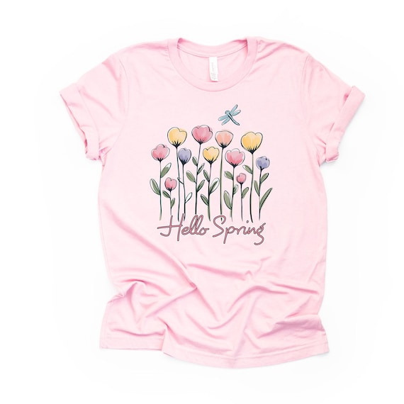Tulip and Dragonfly Spring Tee, Unisex Shirt