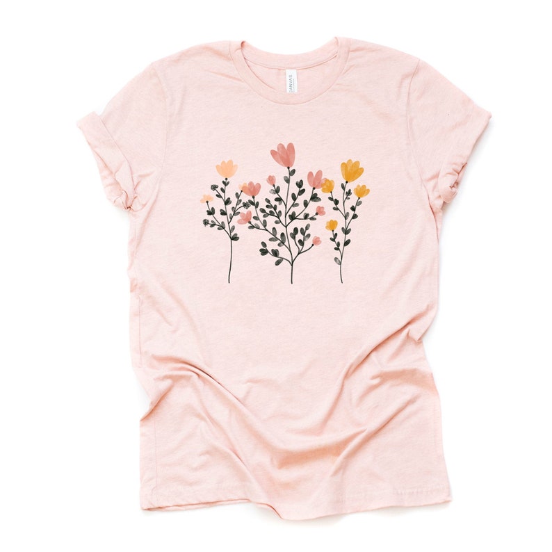 Pastel Flowers and Stems Cute Boho Flowers Design on Premium - Etsy