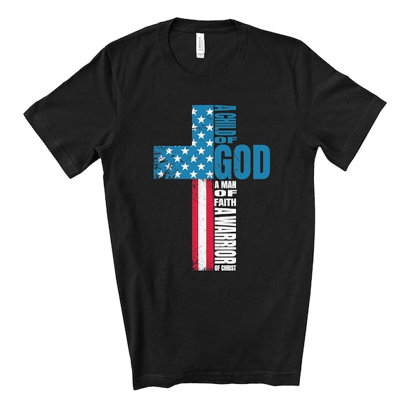 Man of Faith Colorful Cross Christian T Shirt Man of Faith Colorful Cross Christian T Shirt
