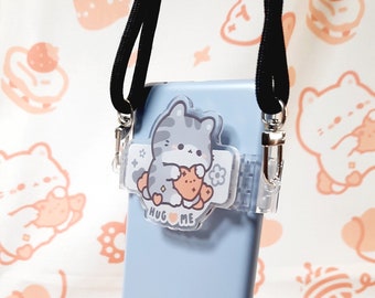 HOT | Cat In Love | Phone Clasp | Free cross body strap | Phone cover | adorable | my Design