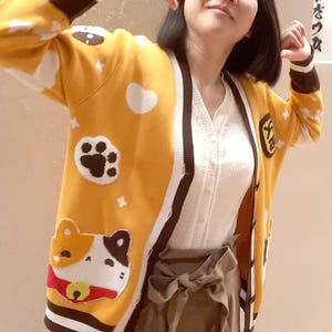 Orange Lucky Cat Cardigans | Kawaii design | Coat Designer | Kawaii animals | Kawaii drawing |