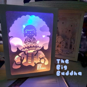The Big Buddha DIY handmade lightbox template (pdf+svg+jpg)｜paper-cut | original | self design｜Human Cuttable | Adorable Hong Kong