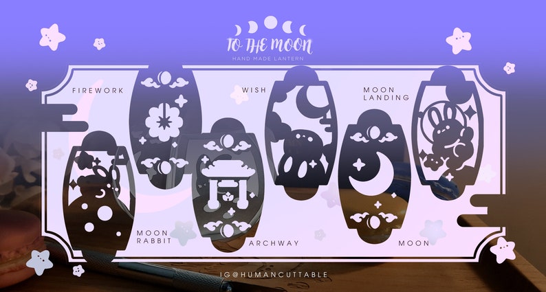 Moon Rabbit Lantern DIY Handmade Lantern Template ｜ Mid-autumn Festival ...