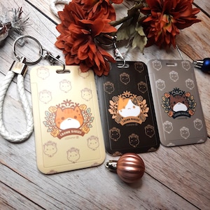 Porta-cartões Crown Babies | Calico | Porta-cartões Kawaii | Kawaii | Fofo | Cartão | Cartão bancário | Identificação de funcionário | Cartão de estudante | Gato | Pinguim