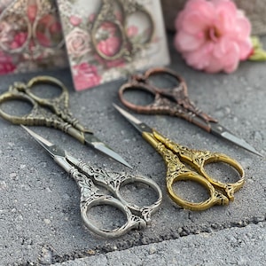 Floral Embroidery Scissors, Vintage Style Scissors, Vintage Antique Inspired Omate Floral Yam Scissors, Thread Scissor, Tailor’s Scissors