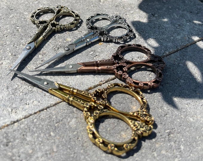 Floral Embroidery Scissors, Vintage Style Scissors, Vintage Antique Inspired Omate Floral Yam Scissors, Thread Scissor, Tailor’s Scissors