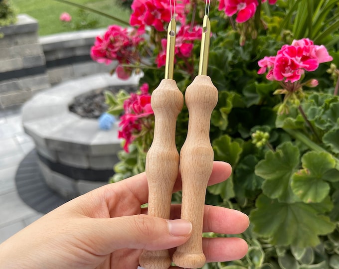 Wooden Punch Needle Tool/  Rug Hooking Punch Needle/ Punch Needle Embroidery/ Punch Needle Kit/ Threader