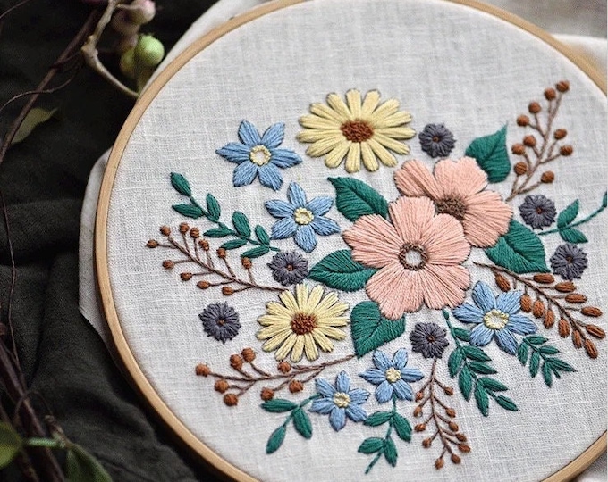 DIY Embroidery Kit beginner, Beginner Embroidery kit,Modern embroidery kit cross stitch, Hand Embroidery Kit, Needlepoint| DIY Crafts Kit