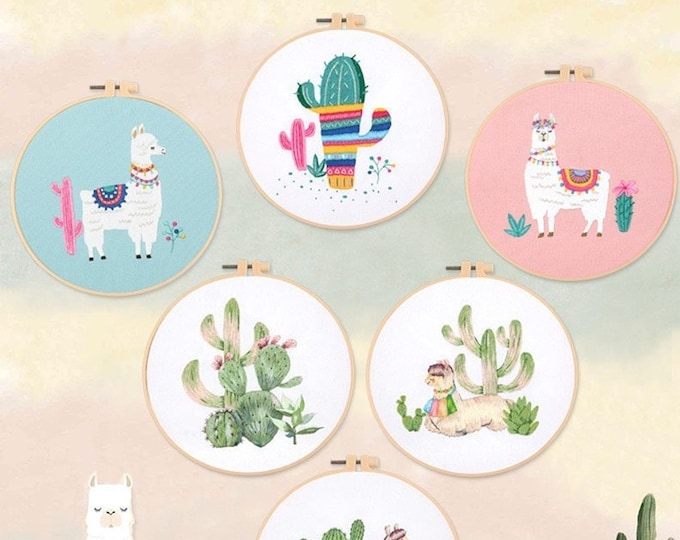 DIY Embroidery Kit For Beginner | Modern Crewel Embroidery Kit with Pattern| Embroidery Hoop Plants | Craft Materials Included Full DIY KIT