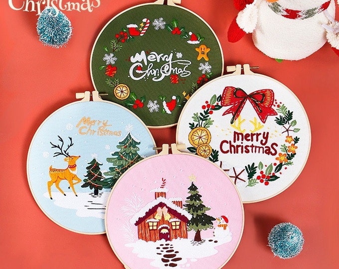 DIY Embroidery Kit beginner, Beginner Embroidery kit, Modern embroidery kit cross stitch, Hand Embroidery Kit, Needlepoint , DIY Craft Kit